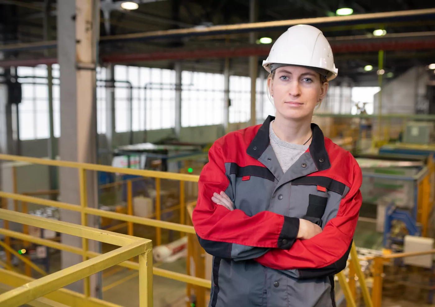 A worker wearing branded workwear